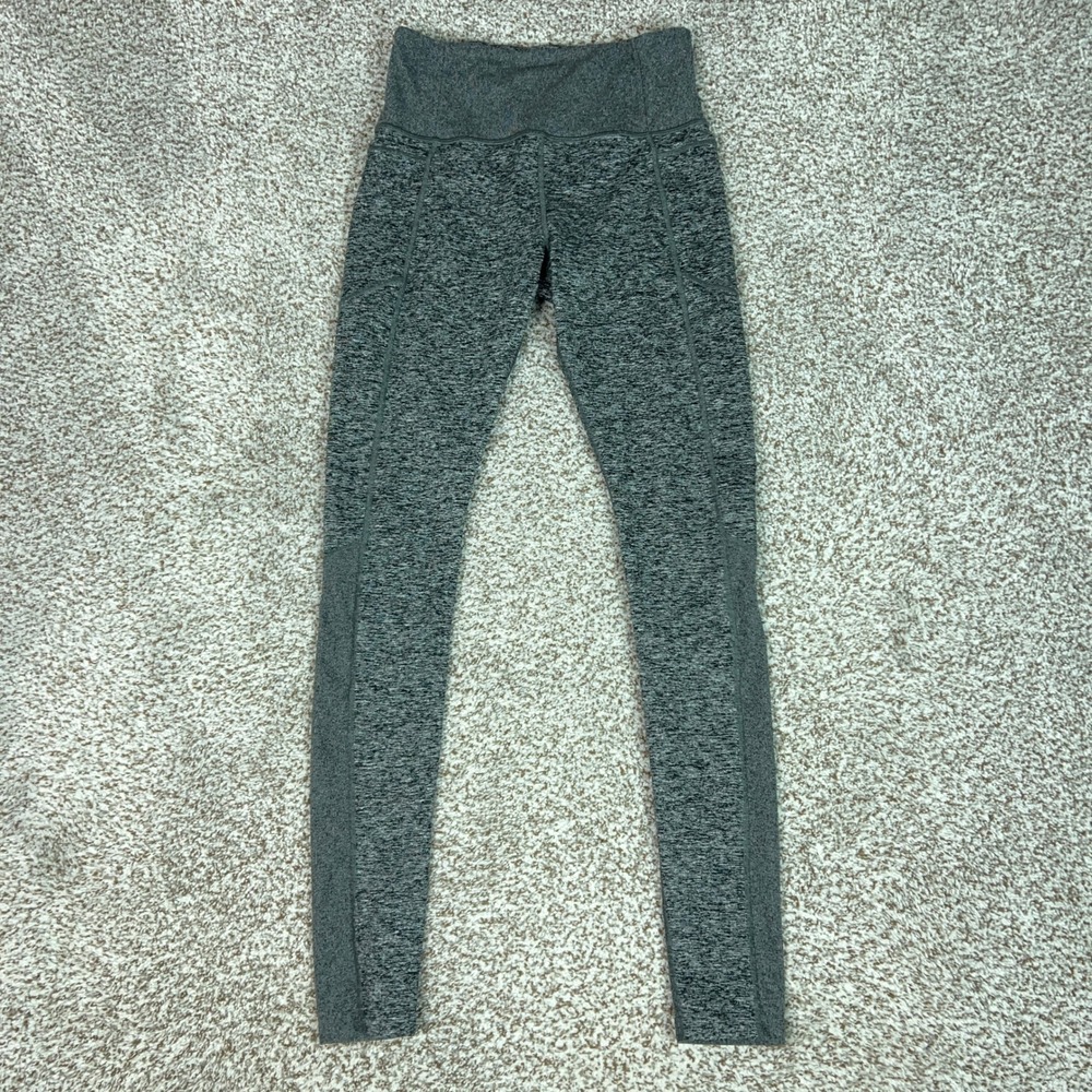 Athleta Leggings Womens Medium Gray Exhale Heel Tight Pants Yoga Gym Workout